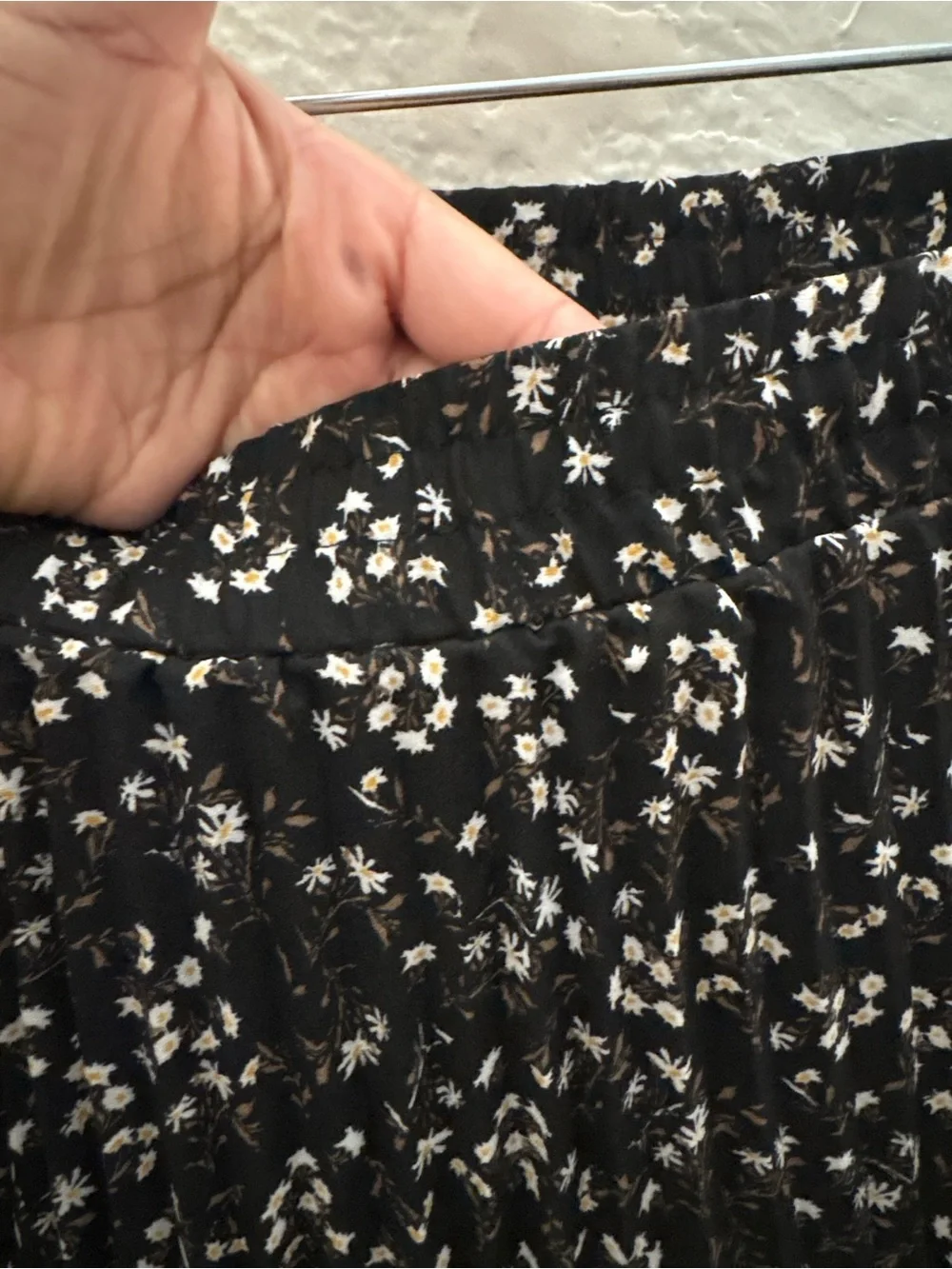 Max Studio Black Maxi Skirt with Cream Floral Print